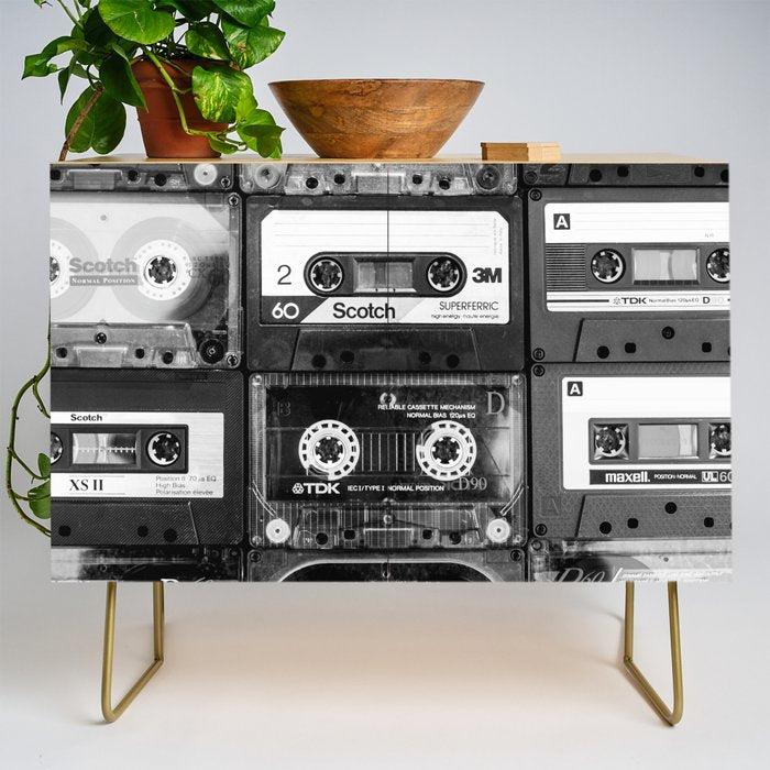 Something Nostalgic - black and white #decor #society6 #buyart Credenza Gallery Image 1