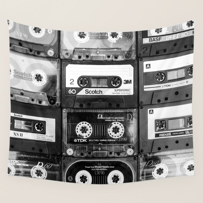 Something Nostalgic - black and white #decor #society6 #buyart Wall Tapestry Gallery Image 4