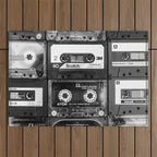 Something Nostalgic - black and white #decor #society6 #buyart Outdoor Rug Gallery Image 1