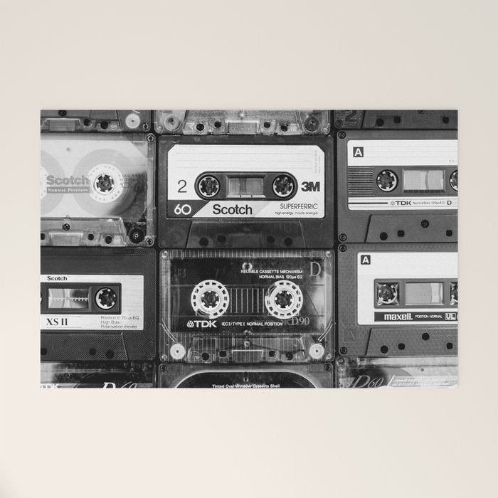 Something Nostalgic - black and white #decor #society6 #buyart Welcome Mat Gallery Image 1