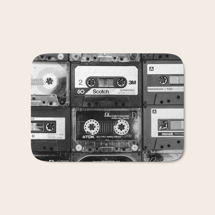 Something Nostalgic - black and white #decor #society6 #buyart Bath Mat Gallery Image 1