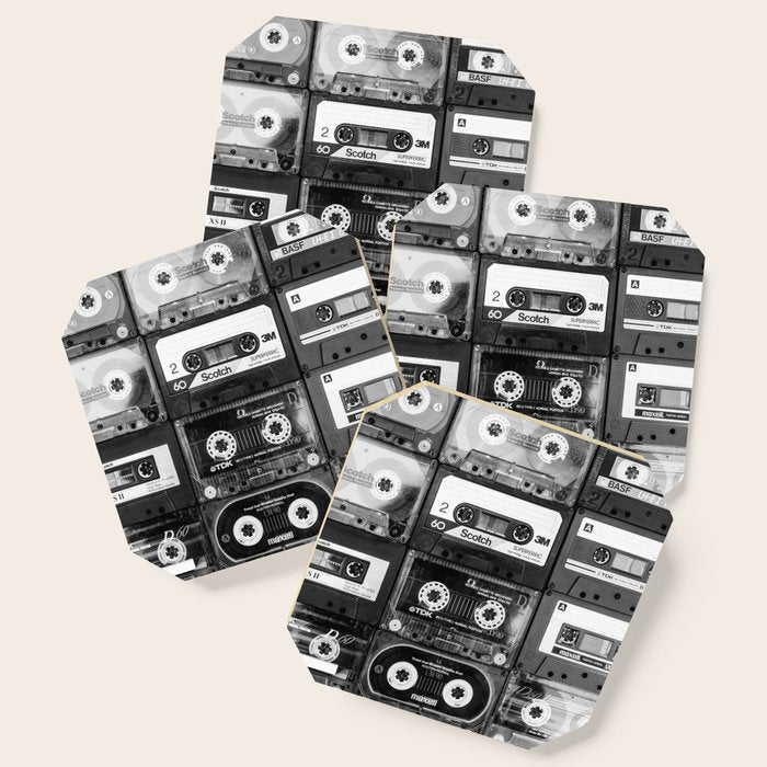 Something Nostalgic - black and white #decor #society6 #buyart Coaster Gallery Image 1