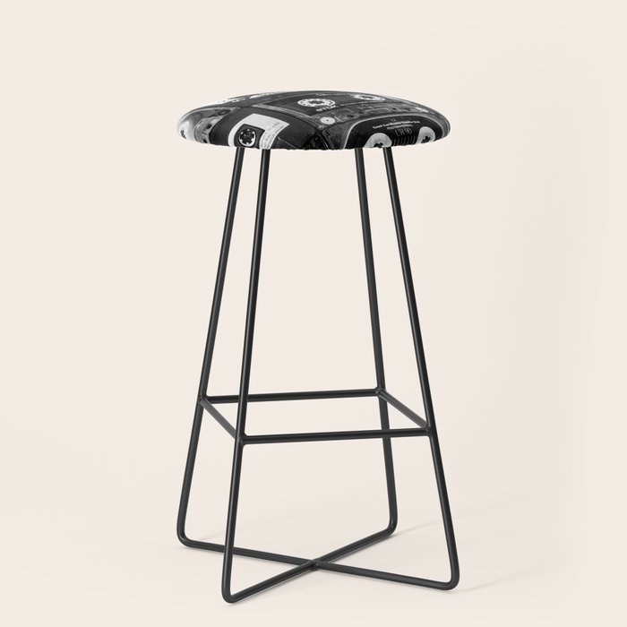 Something Nostalgic - black and white #decor #society6 #buyart Stool Gallery Image 1