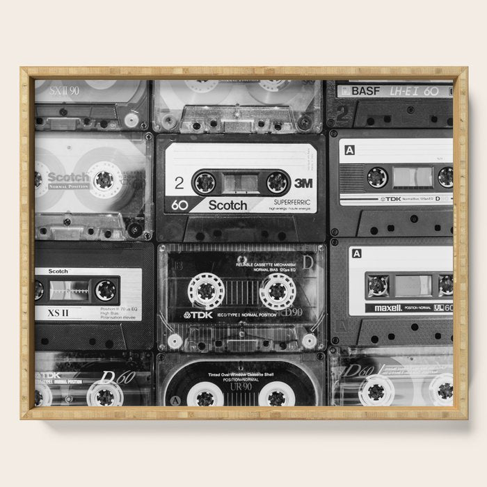 Something Nostalgic - black and white #decor #society6 #buyart Serving Tray Gallery Image 1