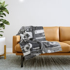 Something Nostalgic - black and white #decor #society6 #buyart Throw Blanket Gallery Image 1