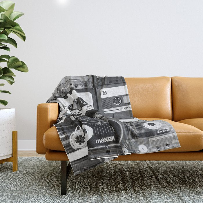 Something Nostalgic - black and white #decor #society6 #buyart Throw Blanket Gallery Image 1