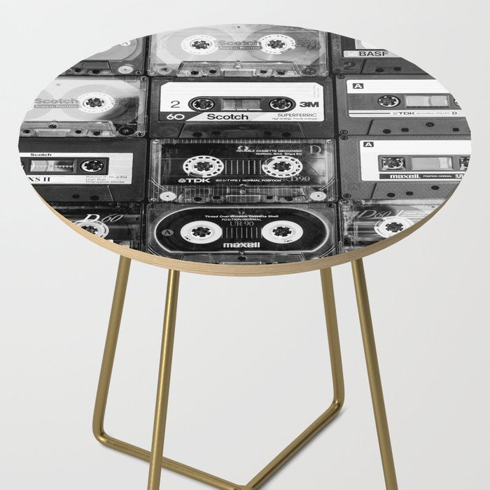 Something Nostalgic - black and white #decor #society6 #buyart Side Table Gallery Image 2