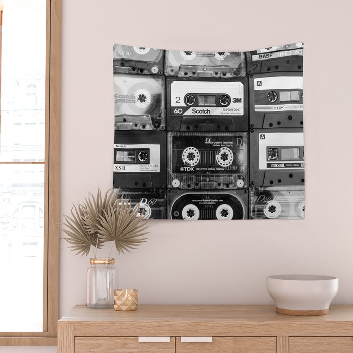 Something Nostalgic - black and white #decor #society6 #buyart Wall Tapestry Gallery Image 2