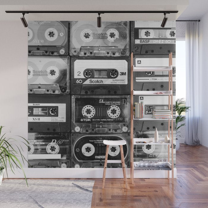 Something Nostalgic - black and white #decor #society6 #buyart Wall Mural Gallery Image 1