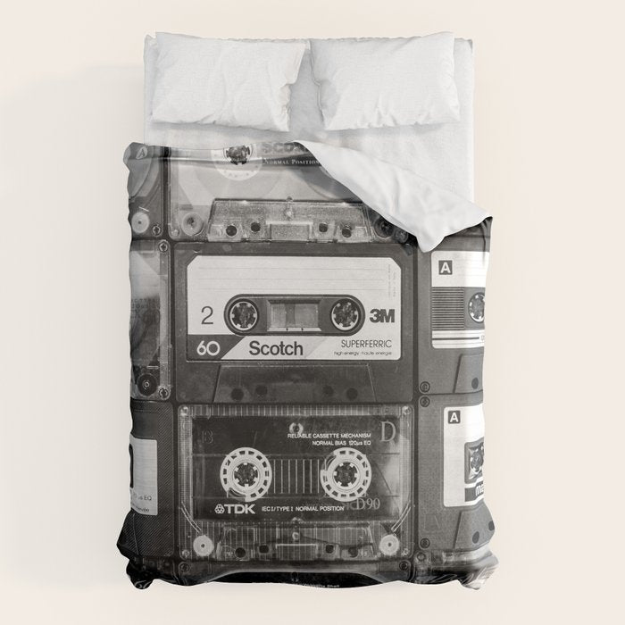Something Nostalgic - black and white #decor #society6 #buyart Duvet Cover Gallery Image 6