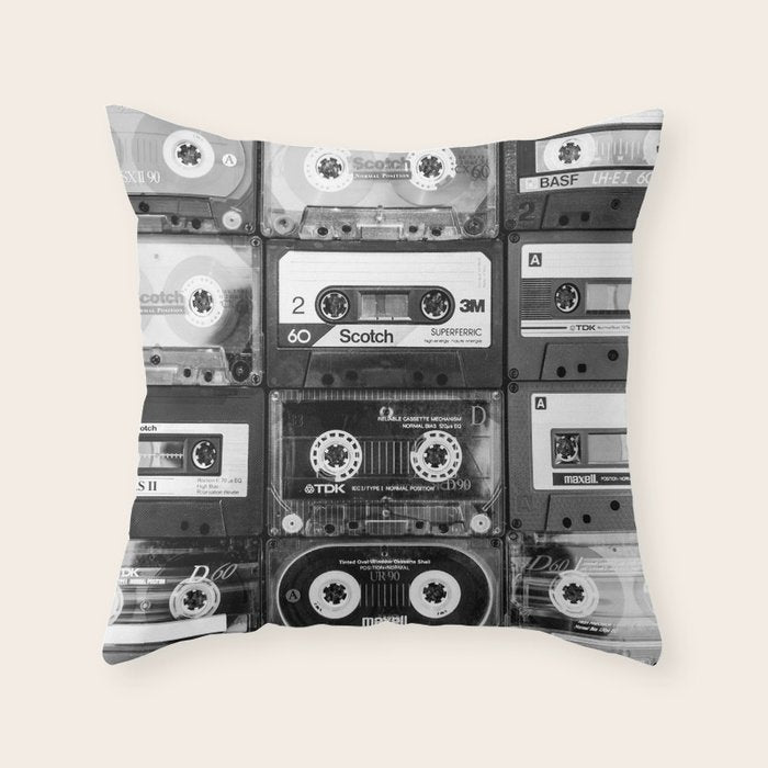 Something Nostalgic - black and white #decor #society6 #buyart Throw Pillow Gallery Image 6