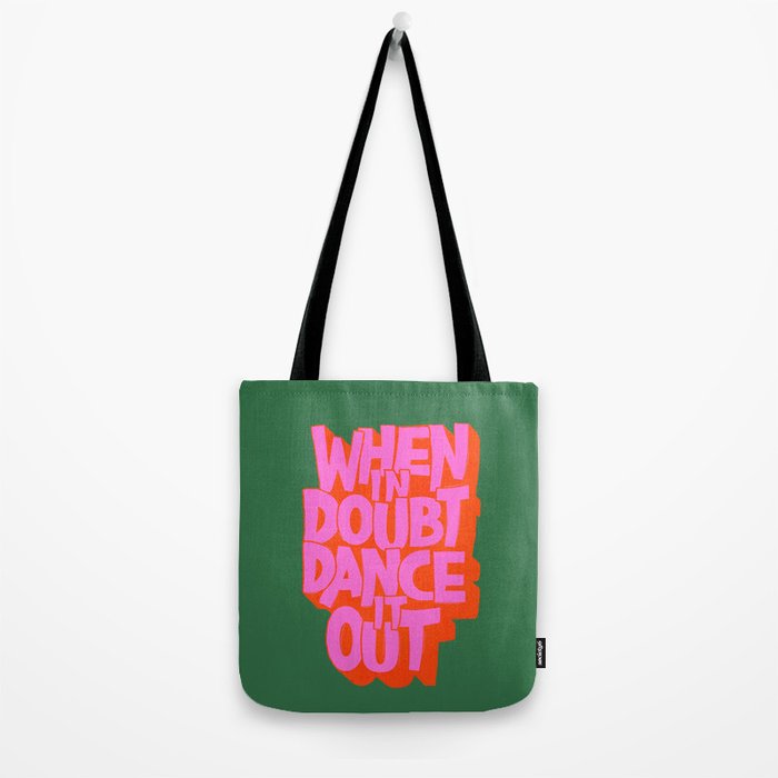 Dance It Out Pink And Green Tote Bag Gallery Image 2