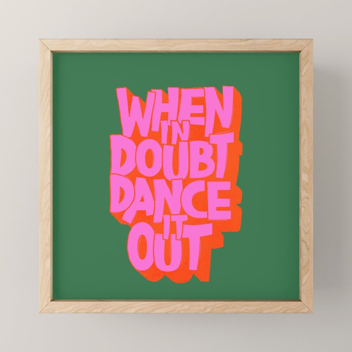 Dance It Out Pink And Green Mini Art Print Gallery Image 1