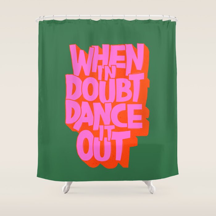 Dance It Out Pink And Green Shower Curtain Gallery Image 1