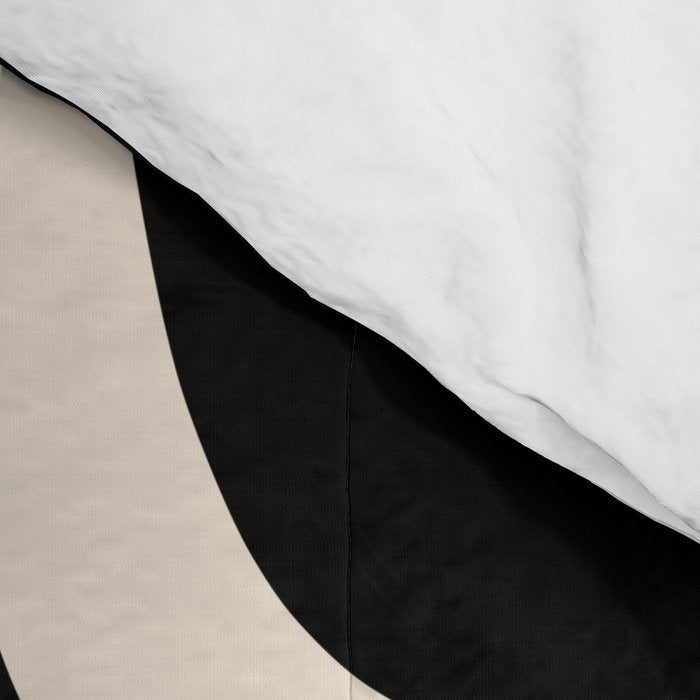 Palm Springs - Midcentury Modern Abstract Pattern in Black and Almond Cream  Comforter Gallery Image 4