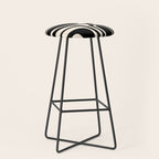 Palm Springs - Midcentury Modern Abstract Pattern in Black and Almond Cream  Stool Gallery Image 1