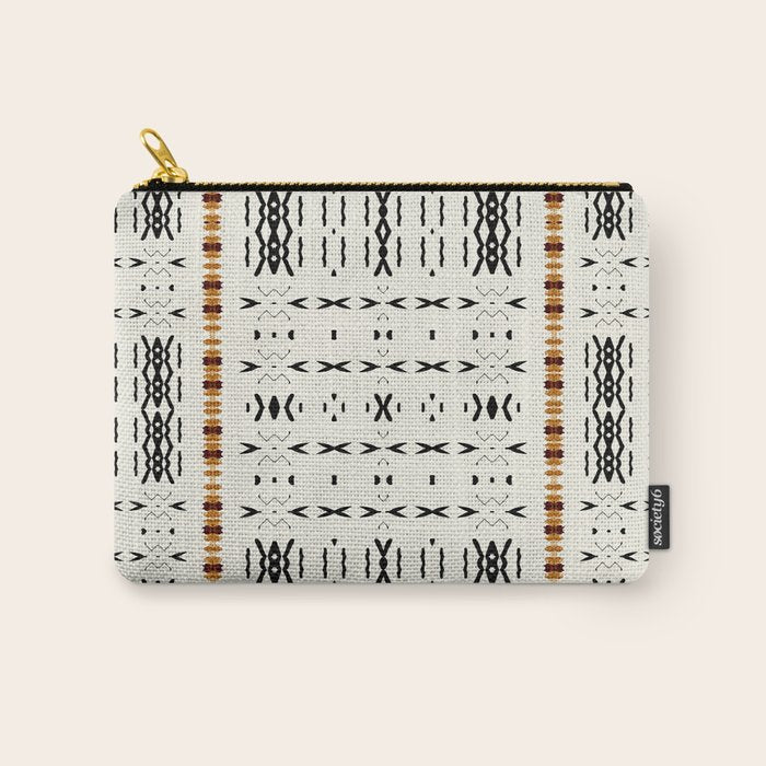 Mudcloth Tribal Neutral 02 Carry All Pouch Gallery Image 1