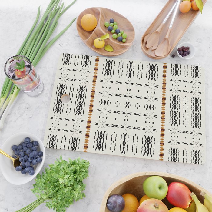 Mudcloth Tribal Neutral 02 Cutting Board Gallery Image 2