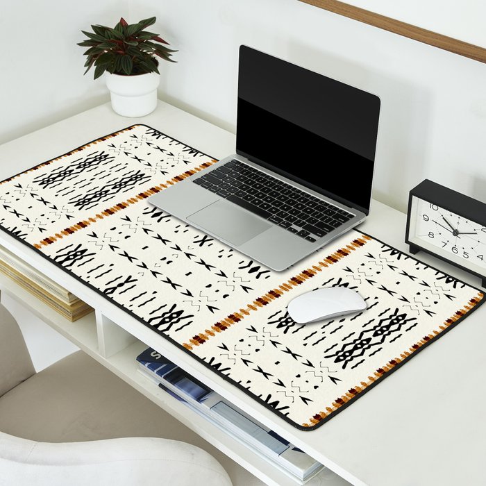 Mudcloth Tribal Neutral 02 Desk Mat Gallery Image 2