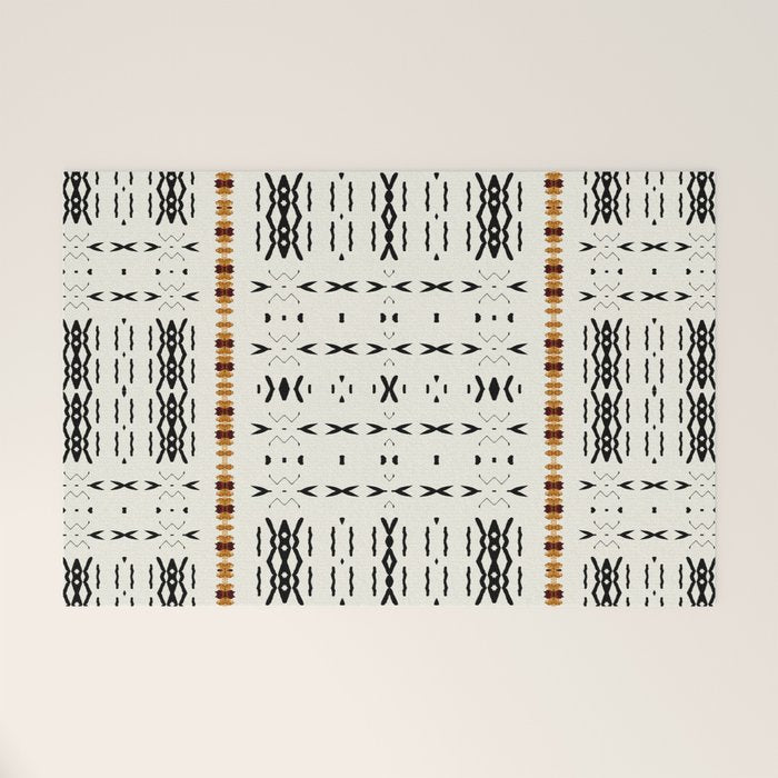 Mudcloth Tribal Neutral 02 Welcome Mat Gallery Image 1