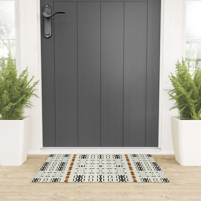 Mudcloth Tribal Neutral 02 Welcome Mat Gallery Image 3
