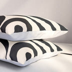 Mod Swirl Retro Abstract Pattern in Black and Almond Cream Pillow Sham Gallery Image 3