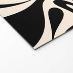 Mod Swirl Retro Abstract Pattern in Black and Almond Cream Welcome Mat Gallery Image 2