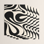 Mod Swirl Retro Abstract Pattern in Black and Almond Cream Wrapping Paper Gallery Image 3