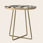 Mod Swirl Retro Abstract Pattern in Black and Almond Cream Side Table Gallery Image 1