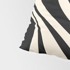 Mod Swirl Retro Abstract Pattern in Black and Almond Cream Pillow Sham Gallery Image 4