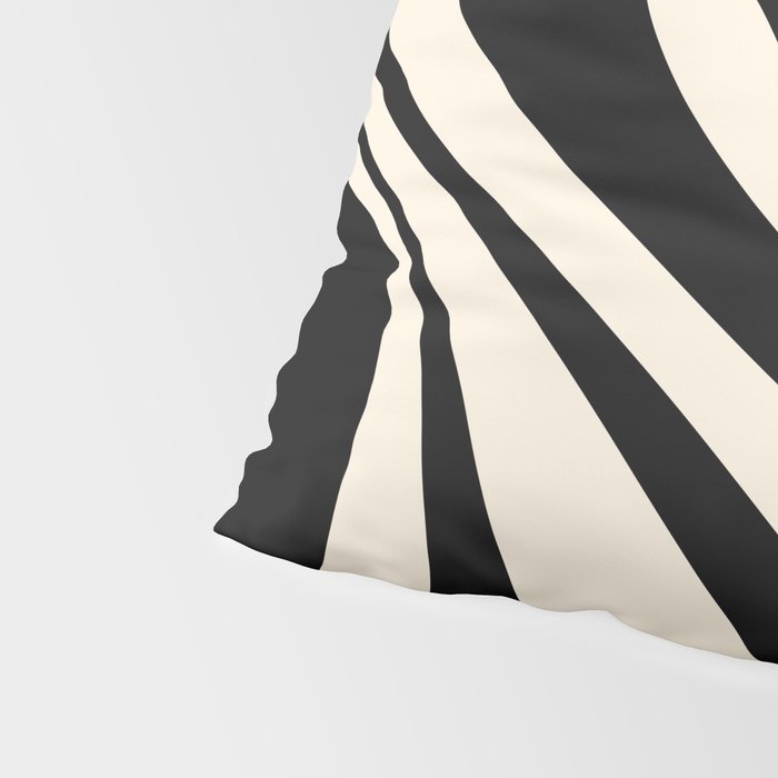 Mod Swirl Retro Abstract Pattern in Black and Almond Cream Pillow Sham Gallery Image 4