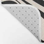 Mod Swirl Retro Abstract Pattern in Black and Almond Cream Bath Mat Gallery Image 2