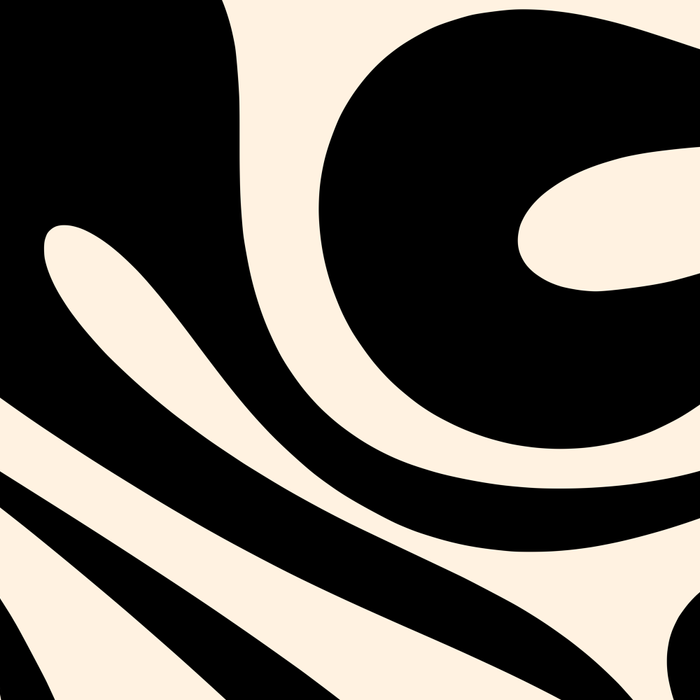 Mod Swirl Retro Abstract Pattern in Black and Almond Cream Coffee Mug Gallery Image 2