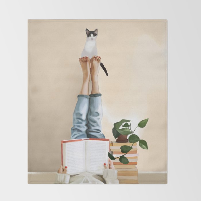 Paws and Prose Throw Blanket Gallery Image 2