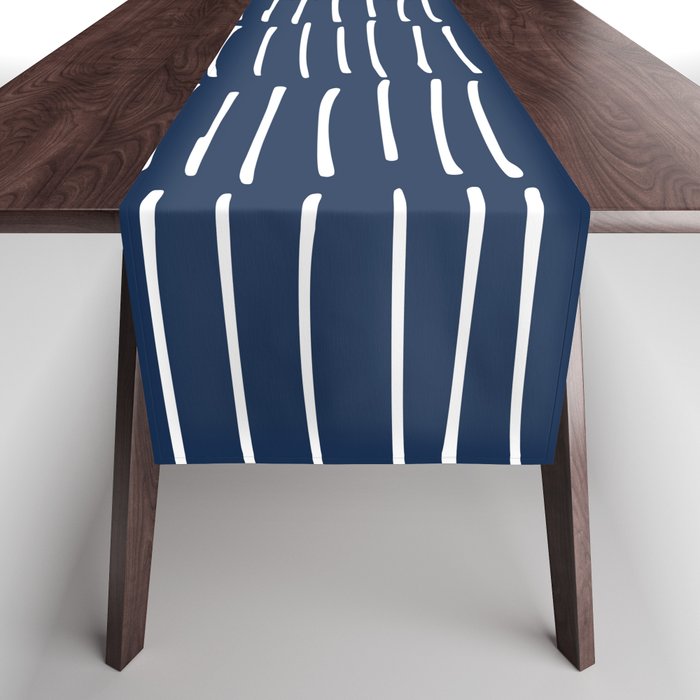 Boho Wall Art, Colour Prints, Navy Blue, Line Art Table Runner Gallery Image 1
