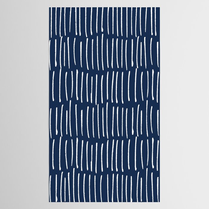 Boho Wall Art, Colour Prints, Navy Blue, Line Art Tablecloth Gallery Image 2