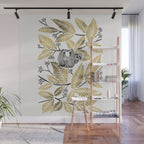 Happy Sloth - Tropical Gold Leaves Wall Mural Gallery Image 1