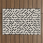 Triangles / Black & White Pattern Outdoor Rug Gallery Image 1