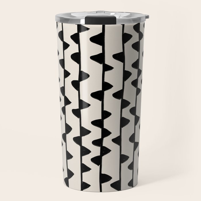 Triangles / Black & White Pattern Travel Mug Gallery Image 1