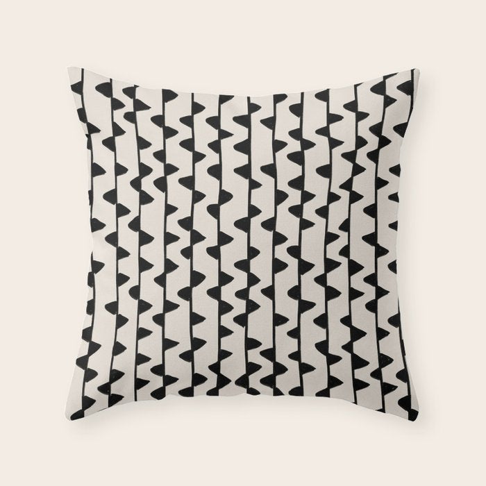 Triangles / Black & White Pattern Throw Pillow Gallery Image 6