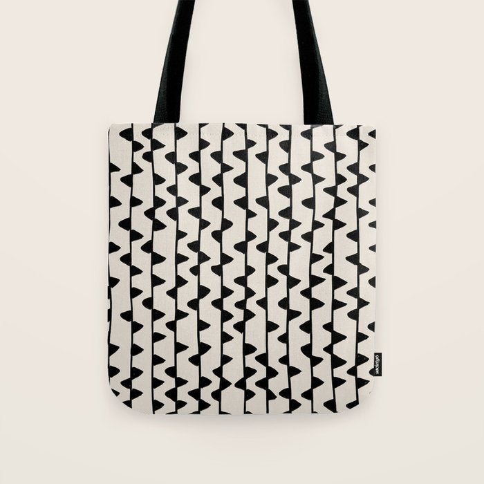 Triangles / Black & White Pattern Tote Bag Gallery Image 1
