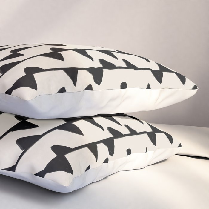 Triangles / Black & White Pattern Pillow Sham Gallery Image 3