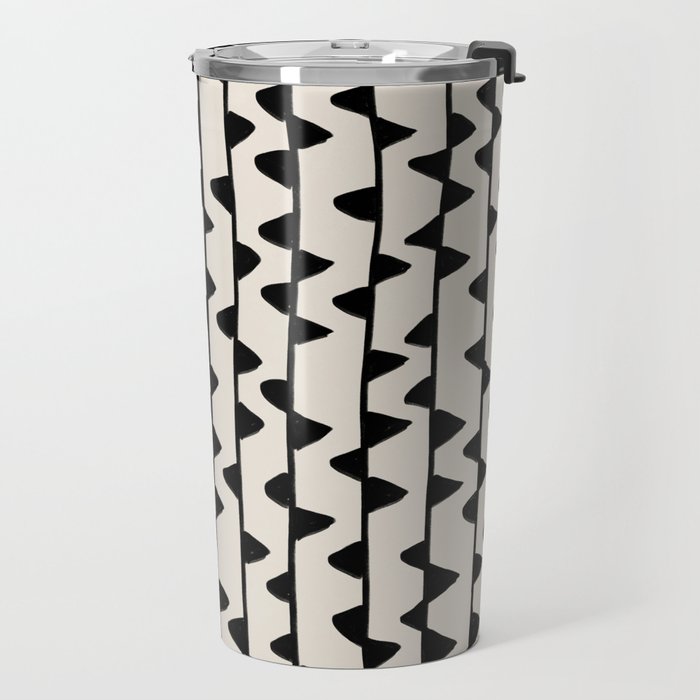 Triangles / Black & White Pattern Travel Mug Gallery Image 2