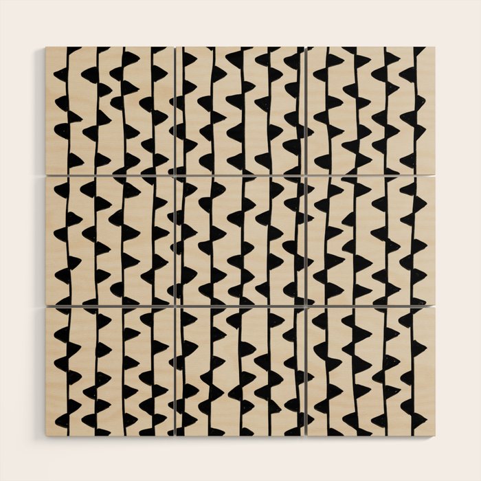 Triangles / Black & White Pattern Wood Wall Art Gallery Image 1