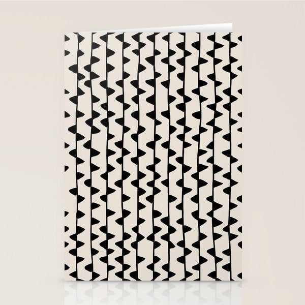 Triangles / Black & White Pattern Stationery Card Gallery Image 2