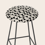 Triangles / Black & White Pattern Stool Gallery Image 2