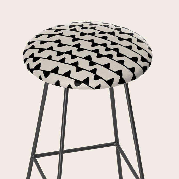 Triangles / Black & White Pattern Stool Gallery Image 2