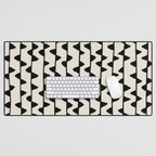 Triangles / Black & White Pattern Desk Mat Gallery Image 1