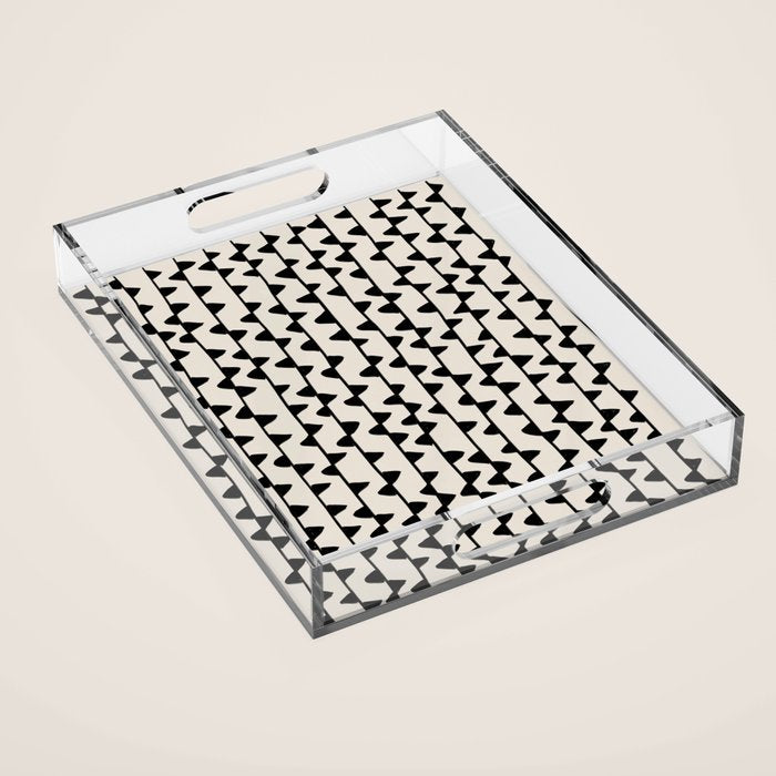 Triangles / Black & White Pattern Acrylic Tray Gallery Image 1