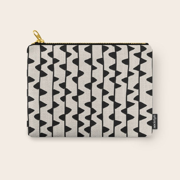 Triangles / Black & White Pattern Carry All Pouch Gallery Image 1